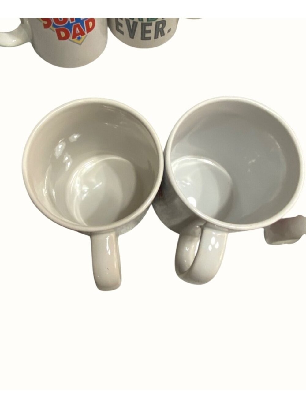Set Of 2 Royal Norfolk Super Dad White Mugs 12 Oz Great Gift for Dad Oversized - Picture 4 of 5
